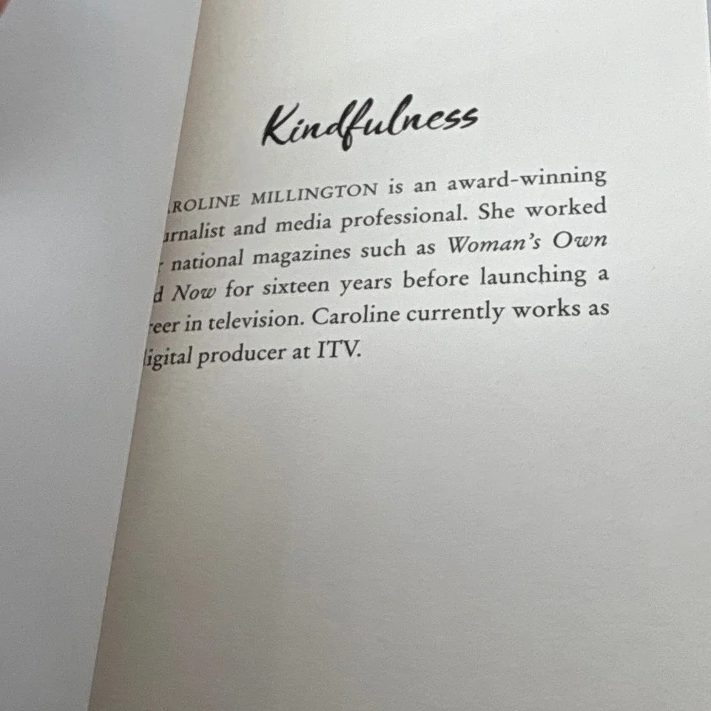 Kindfulness by Caroline Millington Book Self Help Mindfulness Kindness Softcover